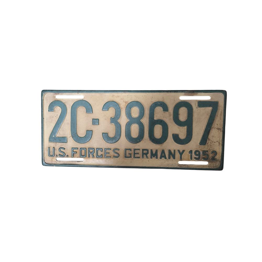 Vintage 1952 US Forces Germany License Plate